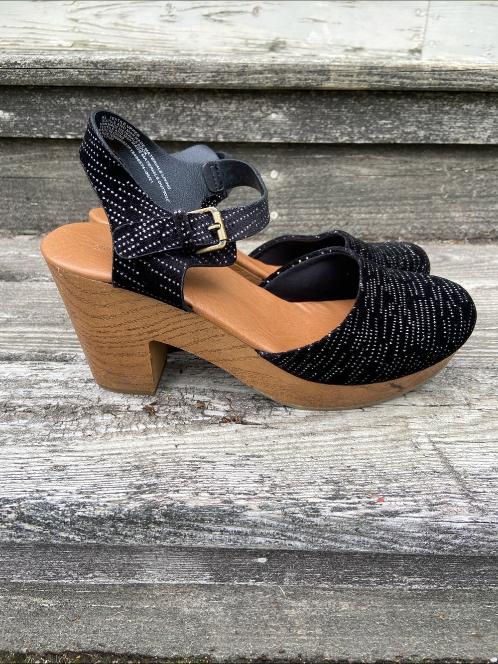 Target Universal Thread Marcia Black Sparkle Velvet Heeled Clog Women's Size 9.5 - Picture 2 of 13